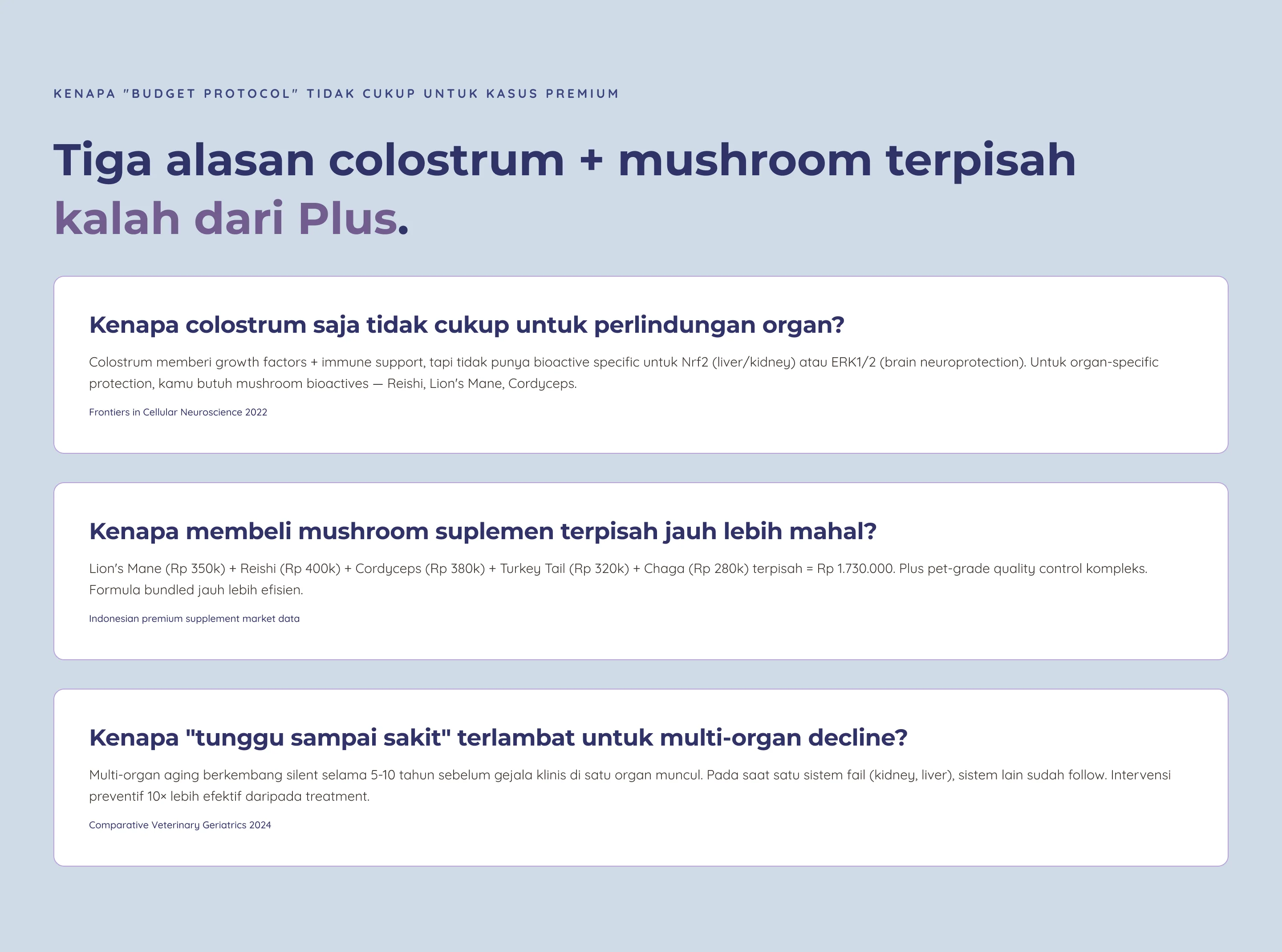 Colostrum Plus — 4. Why fails